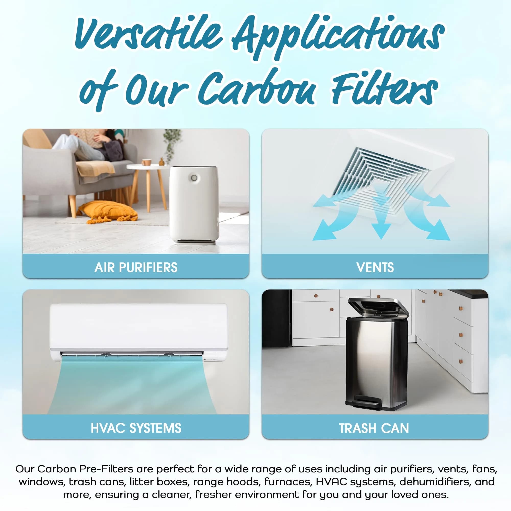 Breathe Naturally Universal Cut-to-Fit Carbon Activated Air Filter 10x48 Inch (Pack of 1) | Captures Smoke & Pollutants - view 3