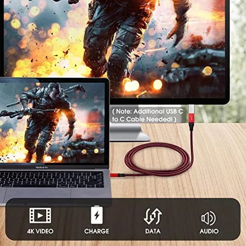 RIITOP USB-C Extension Cable 2ft (0.6m) Red | 10Gbps Data & 4K Video Transfer thumbnail 6