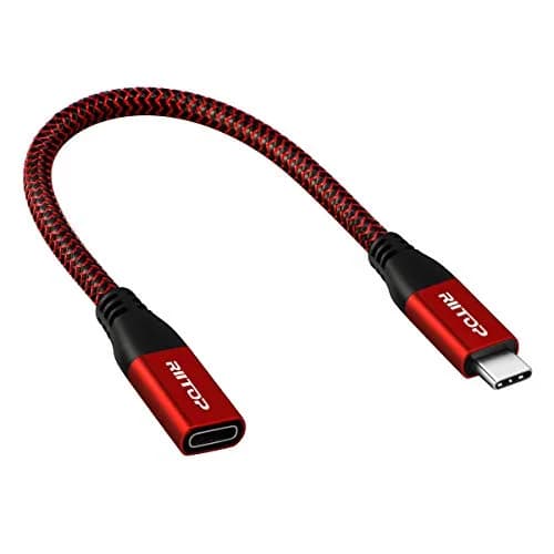 RIITOP USB C Extension Cable 20cm (7.8 inch) | 10Gbps Data & 100W Charging | Thunderbolt 3 Compatible thumbnail 1