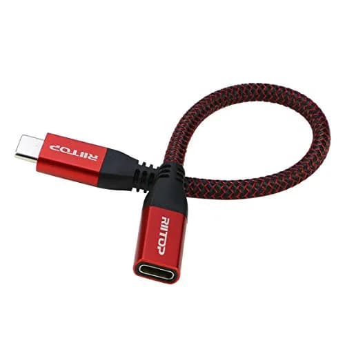RIITOP USB C Extension Cable 20cm (7.8 inch) | 10Gbps Data & 100W Charging | Thunderbolt 3 Compatible thumbnail 4