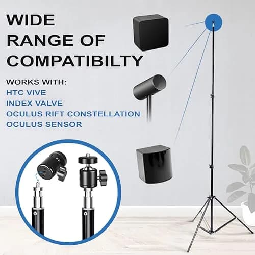 Skywin VR Tripod Stand for HTC Vive Base Station - 2 Adjustable Stands | Adjustable Height from 2'4" to 7'5" thumbnail 2