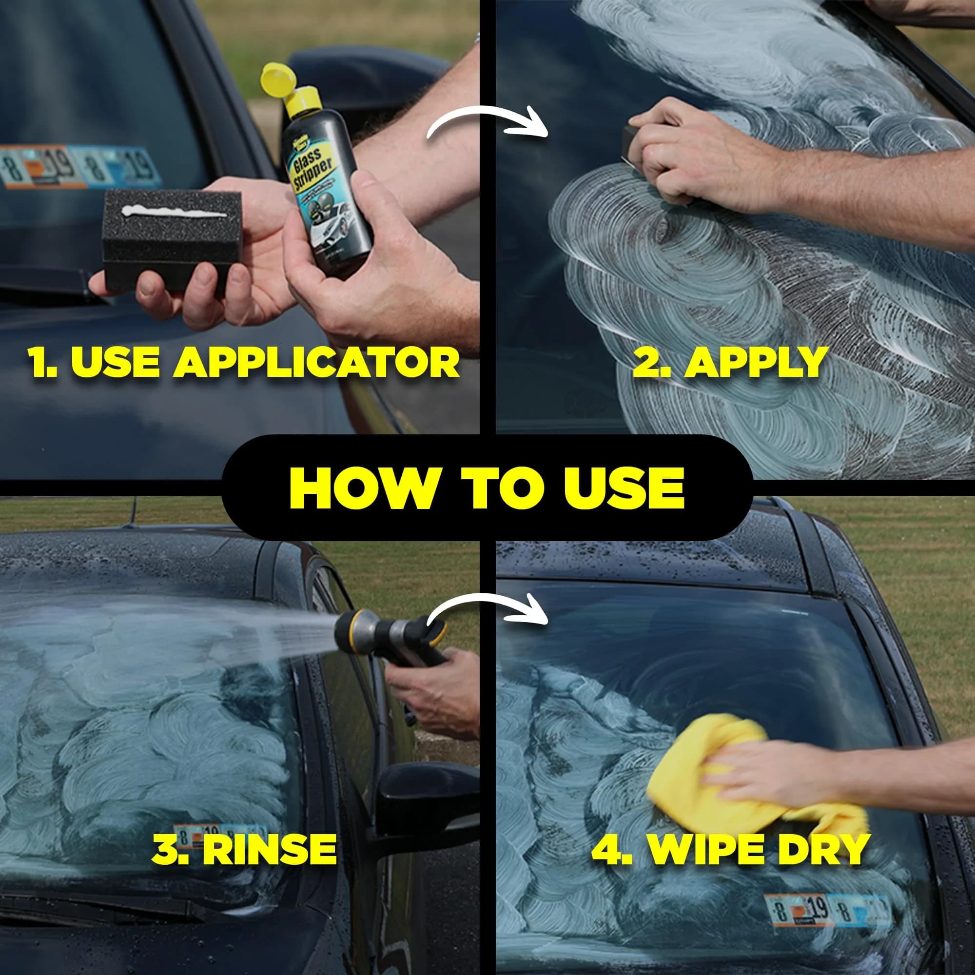 Invisible Glass Glass Stripper Water Spot Remover Kit 4 Fl Oz (118 ml) | Cerium Oxide Polish for Stubborn Automotive Glass Buildup - view 8