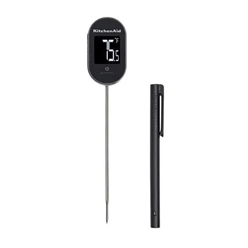 KitchenAid Black Digital Instant Read Food Thermometer 7.5in (19cm) | Pivoting Display for Easy Viewing thumbnail 1