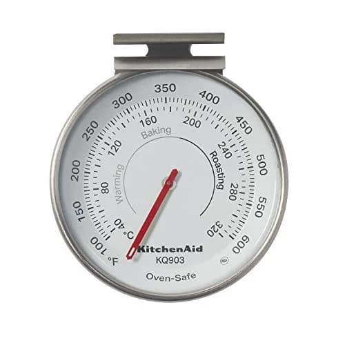 KitchenAid 3-inch Dial Oven Thermometer | 40°C to 320°C (100°F to 600°F) | Stainless Steel thumbnail 1