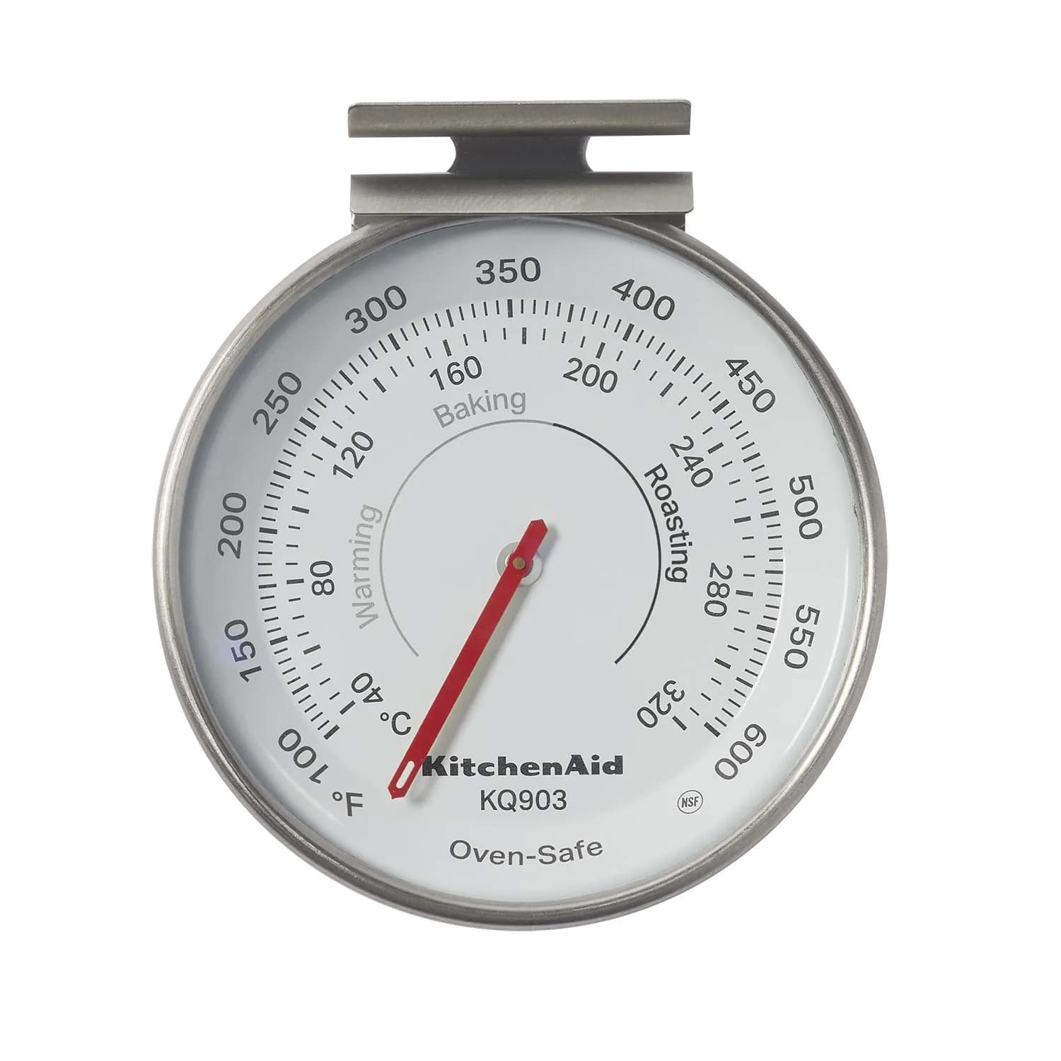 KitchenAid 3-inch Dial Oven Thermometer | 40°C to 320°C (100°F to 600°F) | Stainless Steel - main product image