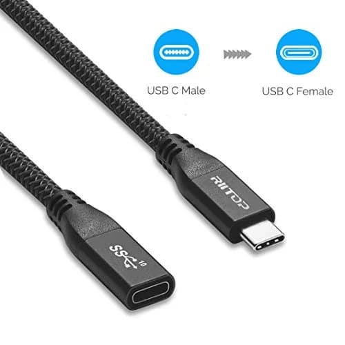 RIITOP USB-C Extension Cable 2ft (0.6m) | 10Gbps Data Transfer & 100W Charging thumbnail 4