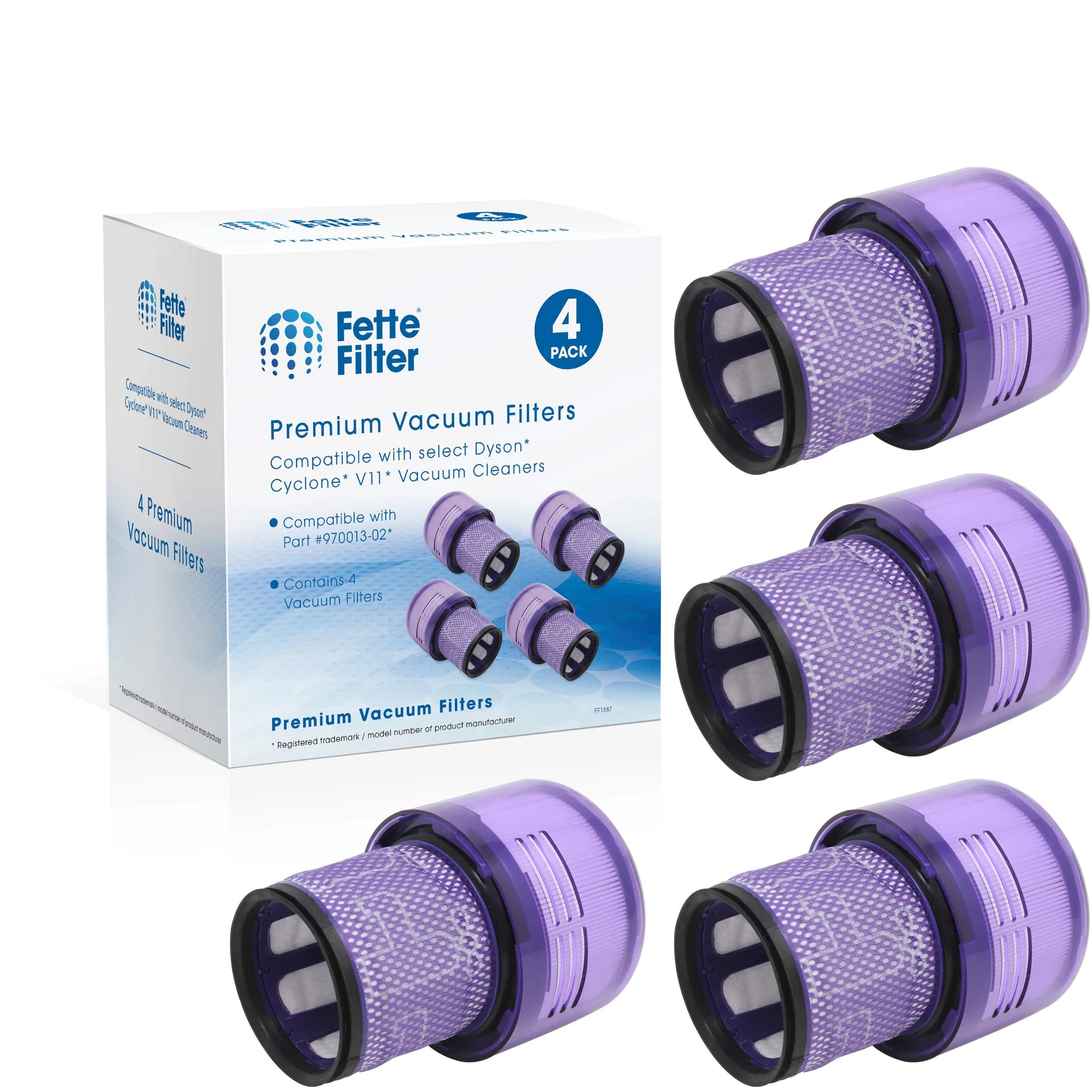Fette Filter HEPA Vacuum Filter 4-Pack | Compatible with Dyson V11, V15 Models (0.55 kg) - main product image