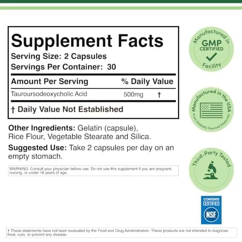 Double Wood Supplements TUDCA Bile Salts 250mg | Liver & Gallbladder Support Capsules, 60 Count thumbnail 2
