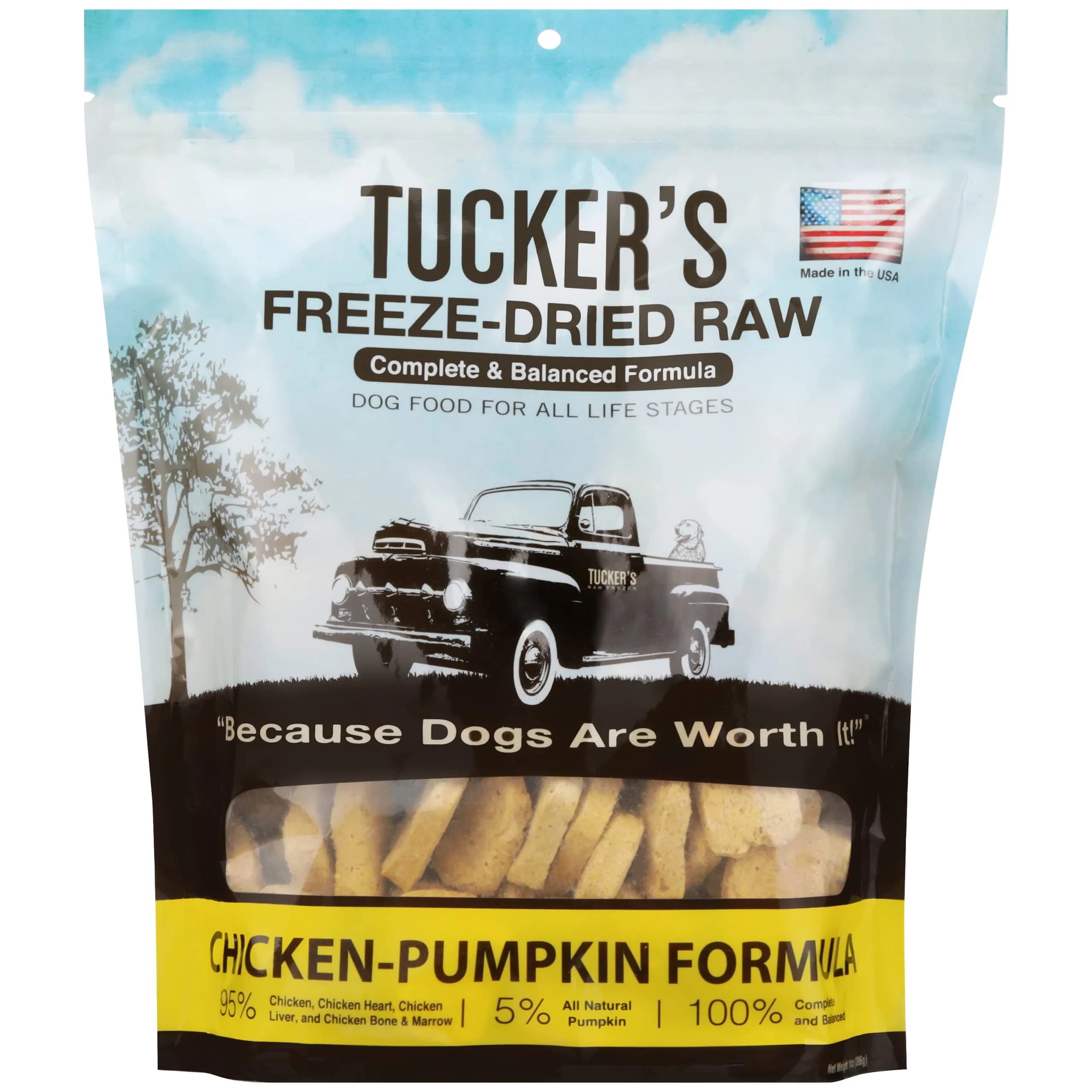 Tucker's Raw Frozen Freeze Dried Dog Food Chicken & Pumpkin 14oz | Complete & Balanced for All Life Stages