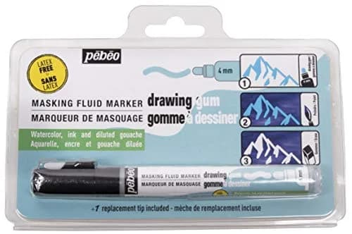 PEBEO Drawing Gum Marker 4mm (0.16 inch) Tip, Latex-Free, Black Ink | Waterproof Masking Fluid for Art & Crafts thumbnail 1