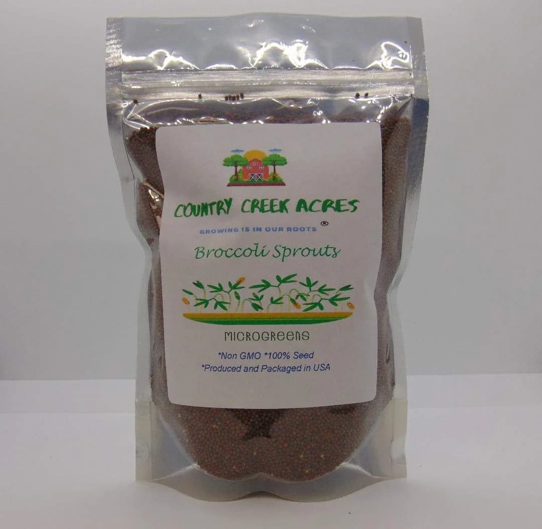 COUNTRY CREEK ACRES Broccoli Seeds for Sprouting 8 oz (227 g) | High Germination Rate for Sprouts & Microgreens - main product image
