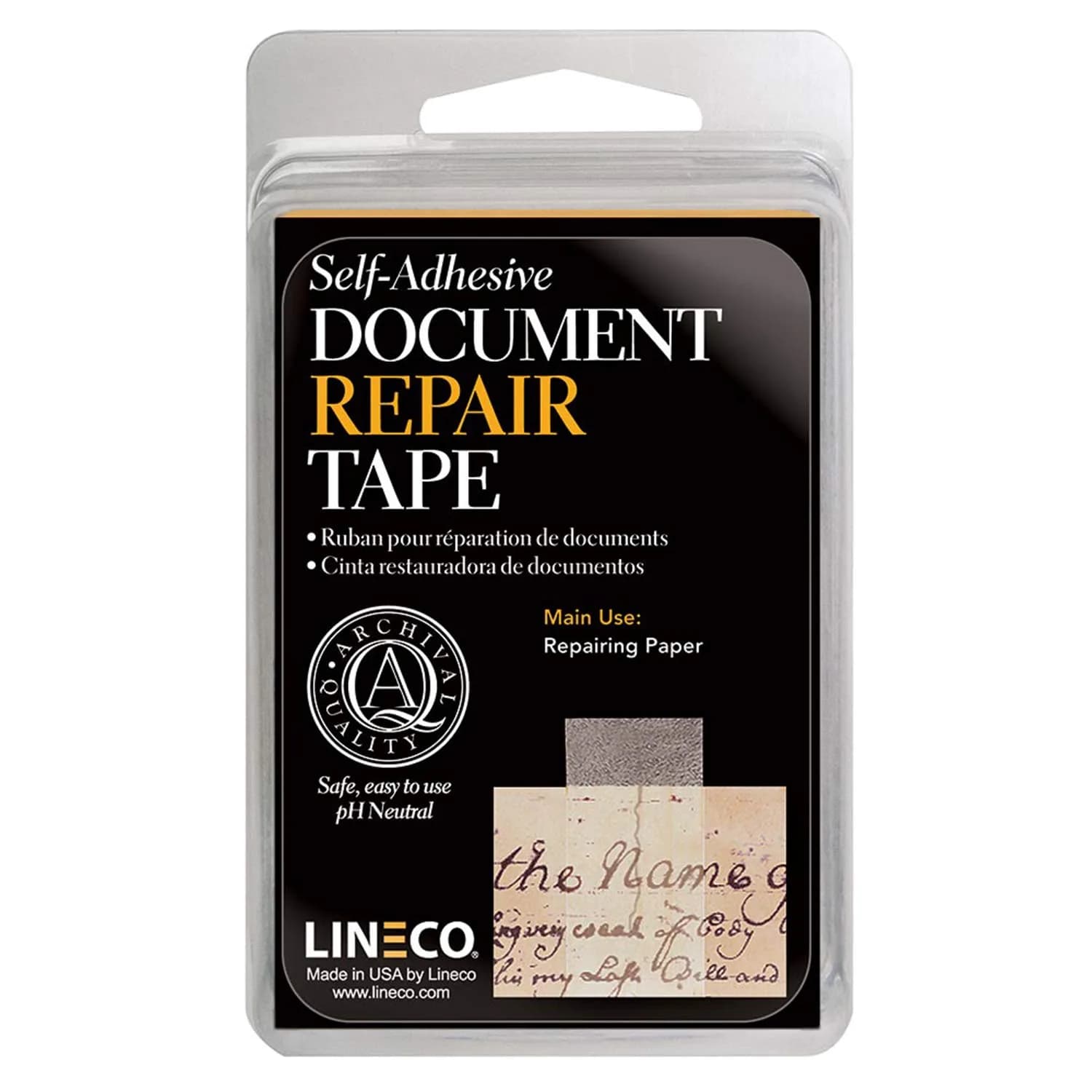 Lineco Archival Document Repair Tape - 1 Inch x 12 Feet Roll | Acid-Free, pH Neutral - main product image
