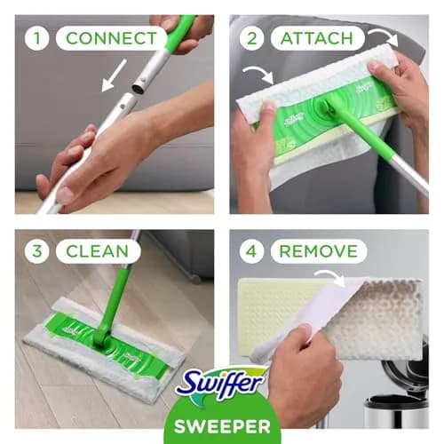 Swiffer Sweeper 2-in-1 Mop Starter Kit | Dry & Wet Multi-Surface Floor Cleaner, 20-Piece Set thumbnail 7