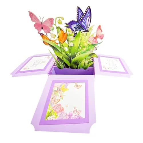 Akeydeco 3D Pop Up Birthday Cards 6.1*5.1inch | Laser Cut Happy Birthday Greeting Card for Mom, Wife, Sister, Friends thumbnail 5