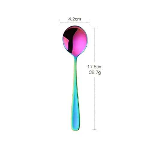 Buyer Star Bouillon Spoon Sets, 7-Inch Rainbow Stainless Steel | Durable & Elegant (70-120 chars) thumbnail 7