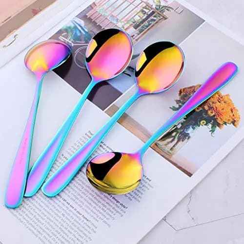 Buyer Star Bouillon Spoon Sets, 7-Inch Rainbow Stainless Steel | Durable & Elegant (70-120 chars) thumbnail 3