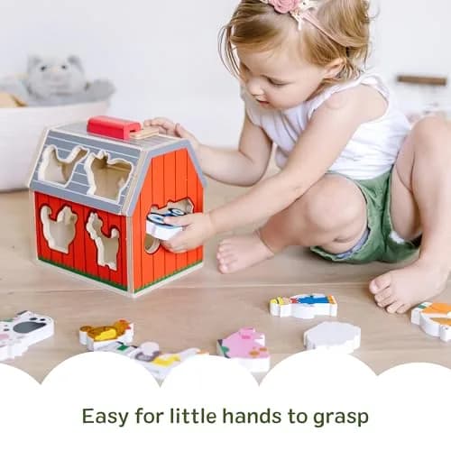 Melissa & Doug Take-Along Wooden Toy Barn, 11-Pc Portable Toddler Playset with Farm Animals & Pop-Up Roof, Preschool Learning Toys for Girls & Boys 2+ thumbnail 6