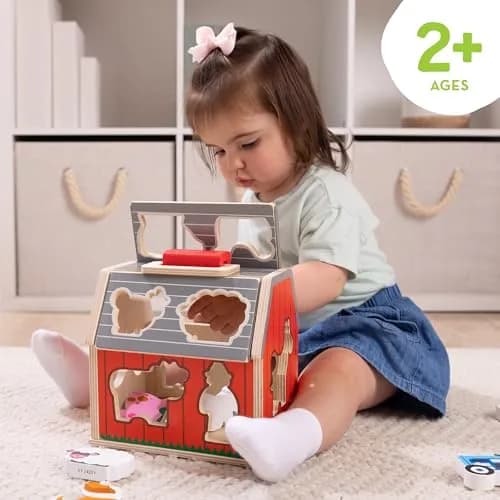 Melissa & Doug Take-Along Wooden Toy Barn, 11-Pc Portable Toddler Playset with Farm Animals & Pop-Up Roof, Preschool Learning Toys for Girls & Boys 2+ thumbnail 2