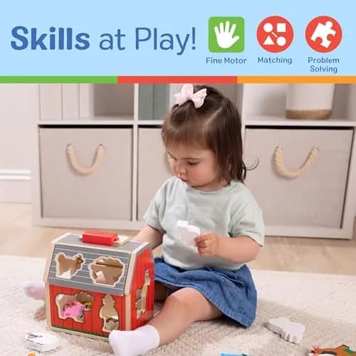 Melissa & Doug Take-Along Wooden Toy Barn, 11-Pc Portable Toddler Playset with Farm Animals & Pop-Up Roof, Preschool Learning Toys for Girls & Boys 2+ thumbnail 4