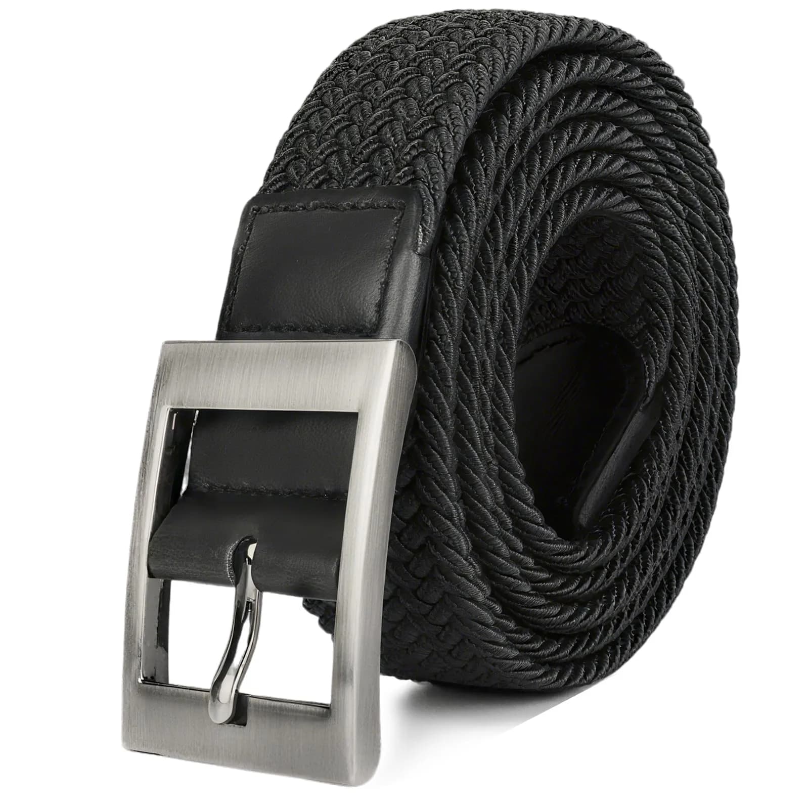 Drizzte Men's 55'' Braided Stretch Belt | Breathable, Adjustable, Casual & Work Fit - main product image