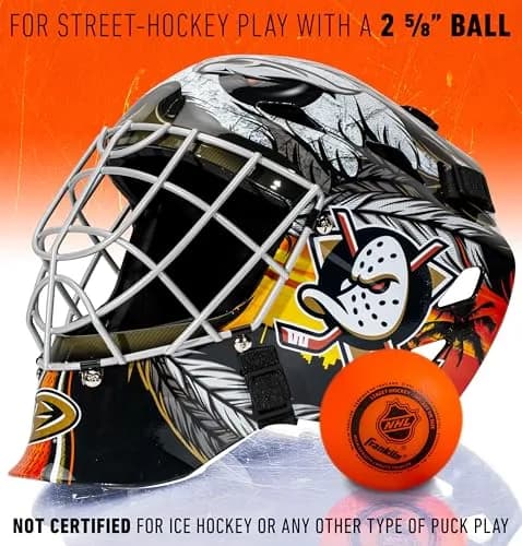 Franklin Sports NHL Street Hockey Goalie Face Mask - Anaheim Ducks Youth Size | Authentic USA Import thumbnail 6