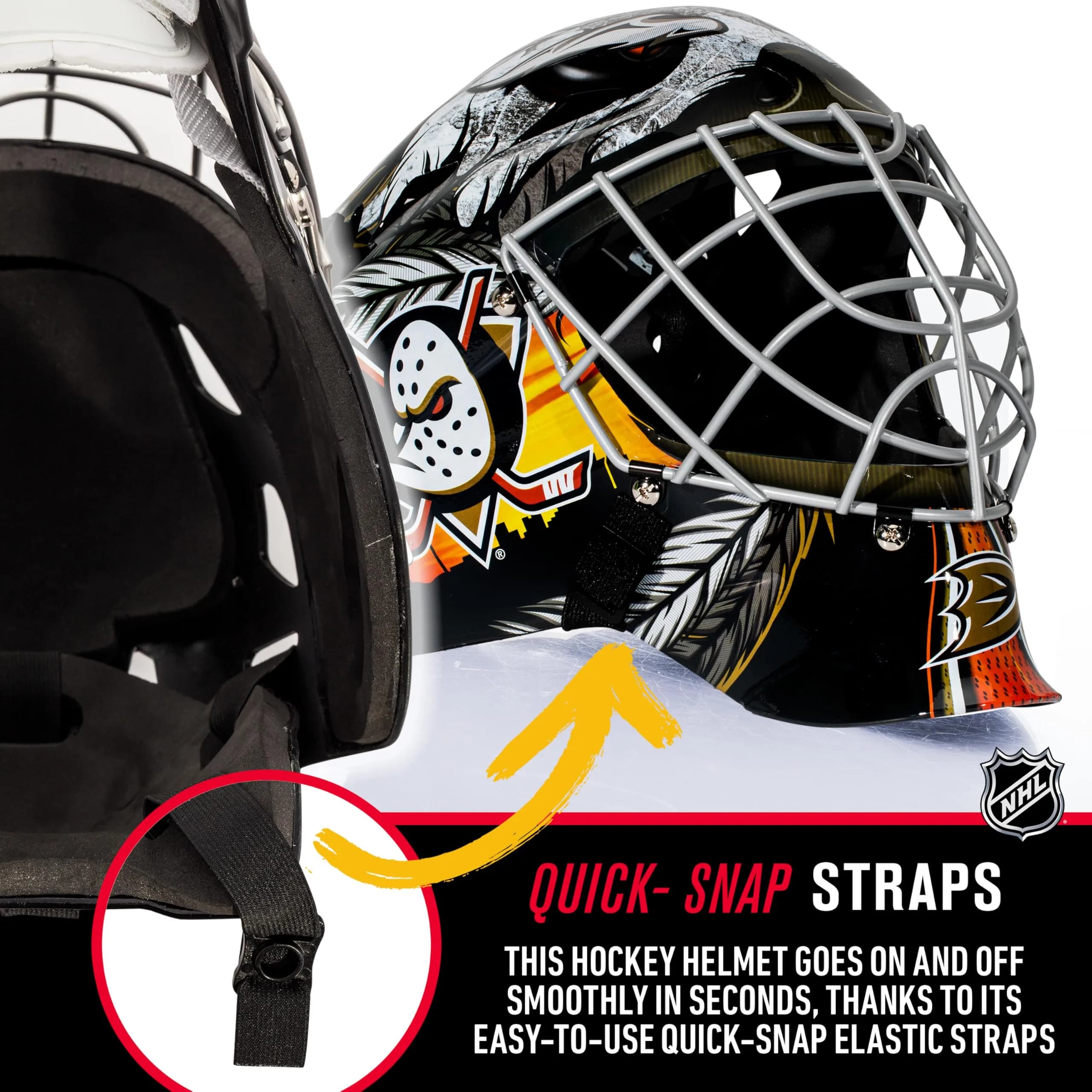 Franklin Sports NHL Street Hockey Goalie Face Mask - Anaheim Ducks Youth Size | Authentic USA Import - view 4
