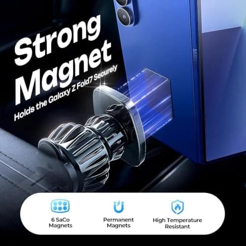 LISEN Magnetic Phone Holder for Car, Black Vent Mount with 6 Strong Magnets | Secure Grip for Smartphones thumbnail 4