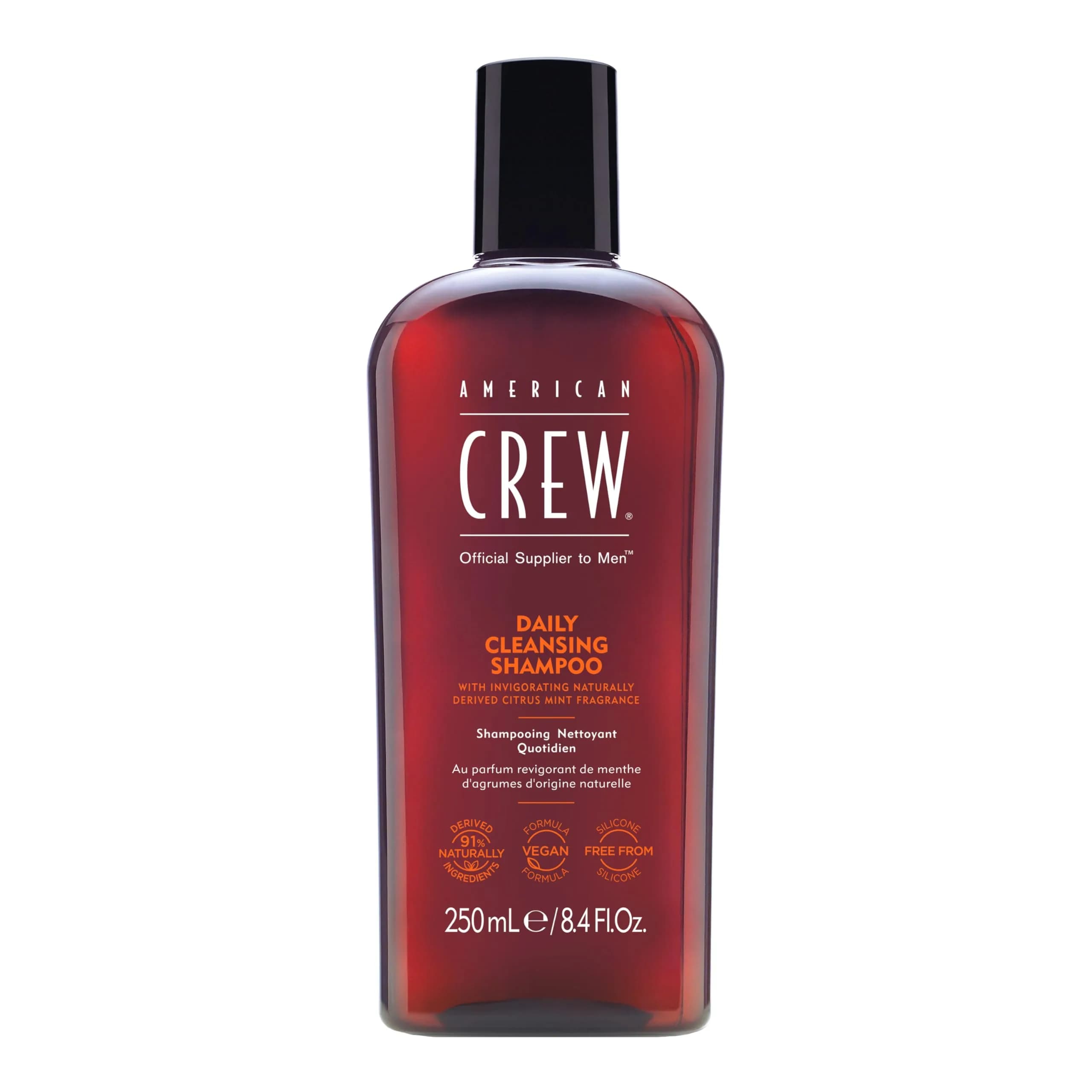 American Crew Daily Cleansing Shampoo Citrus Mint 250ml (8.45 fl oz) | Silicone-Free for Normal to Oily Hair