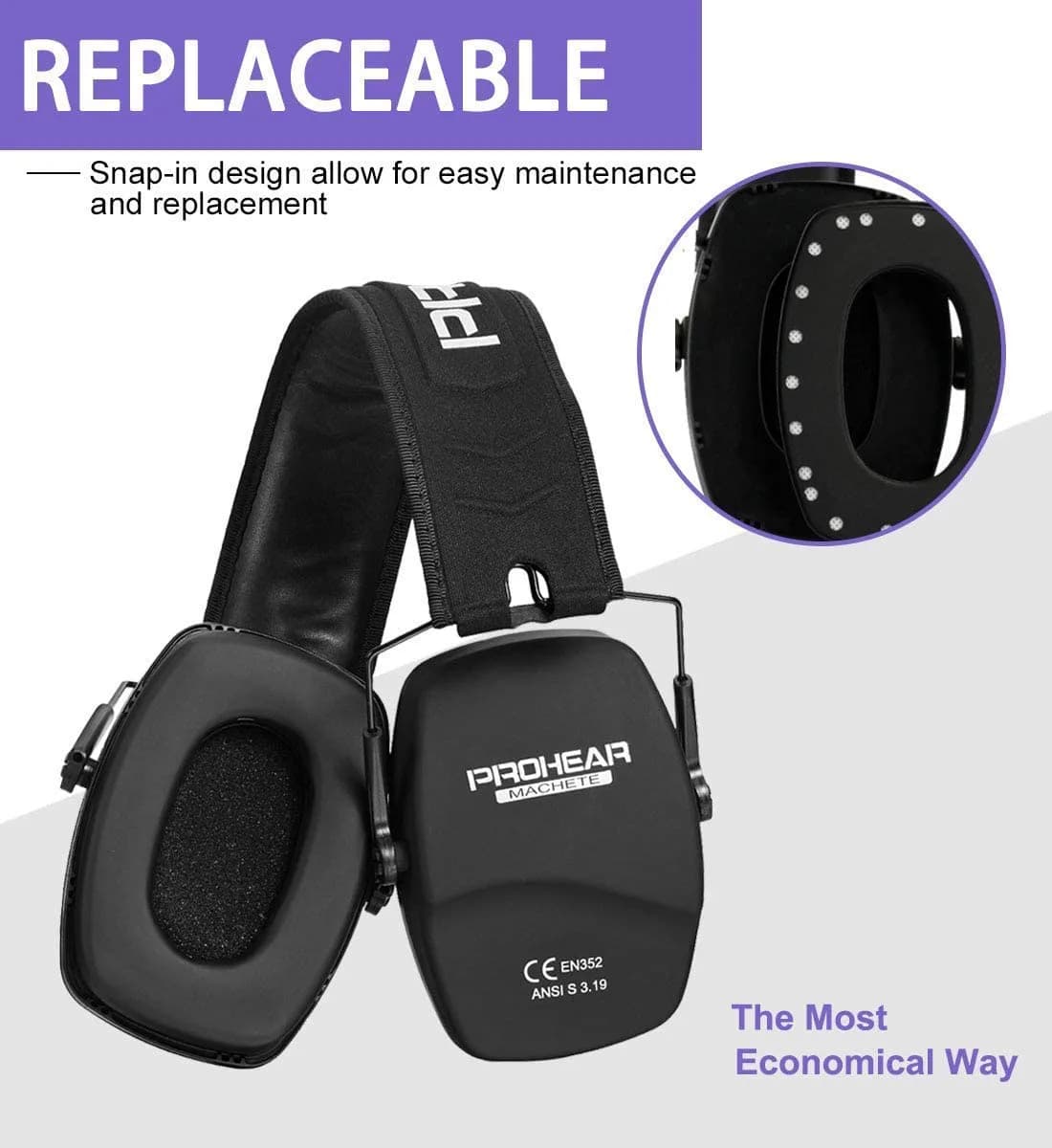PROHEAR 016 Slim Passive Earmuffs NRR 26dB | Compact Foldable Hearing Protection for Shooting, Hunting, and Workshops - view 8
