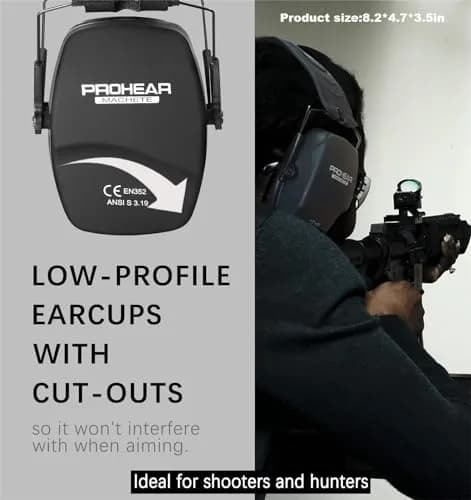PROHEAR 016 Slim Passive Earmuffs NRR 26dB | Compact Foldable Hearing Protection for Shooting, Hunting, and Workshops thumbnail 3