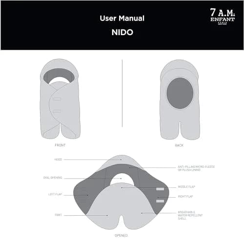7AM Enfant Baby Car Seat - Nido Quilted Cover, Hooded Plush Lining, Small 0-6M | Cozy Winter Baby Carrier Cover thumbnail 8