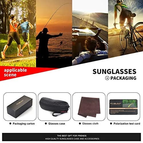 FAGUMA Polarized Sports Sunglasses for Men | UV400 Protection, Matte Black/Grey thumbnail 7