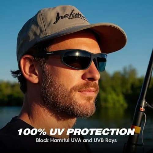FAGUMA Polarized Sports Sunglasses for Men | UV400 Protection, Matte Black/Grey thumbnail 2