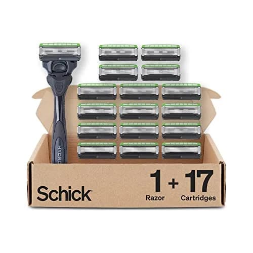 Schick Hydro Sensitive 5-Blade Razor for Men, 1 Handle & 17 Refills | Sensitive Skin Comfort & Long-Lasting Blades thumbnail 1