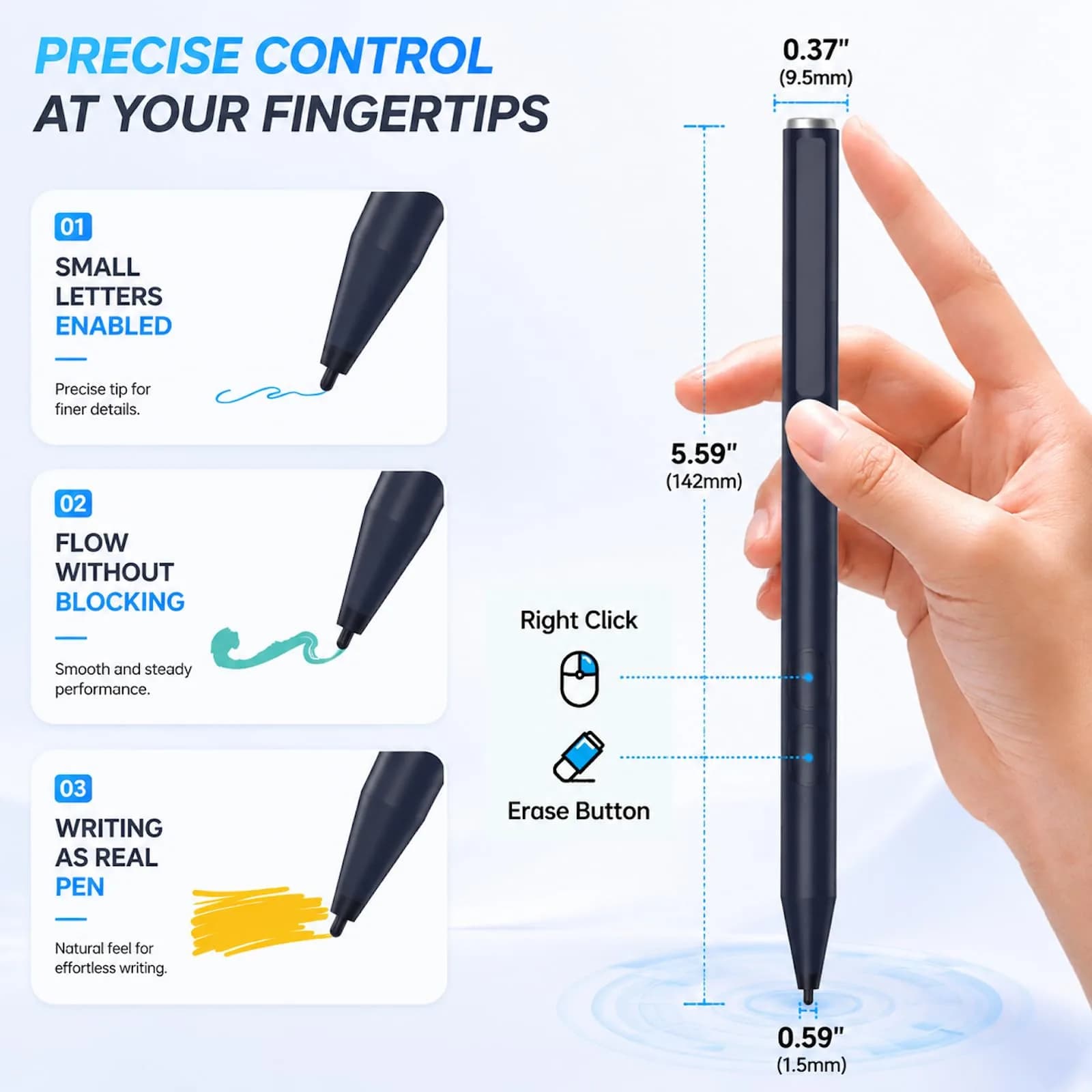 Hacey Active Stylus Pen for HP Laptops | 1024 Pressure Sensitivity + Palm Rejection - view 5