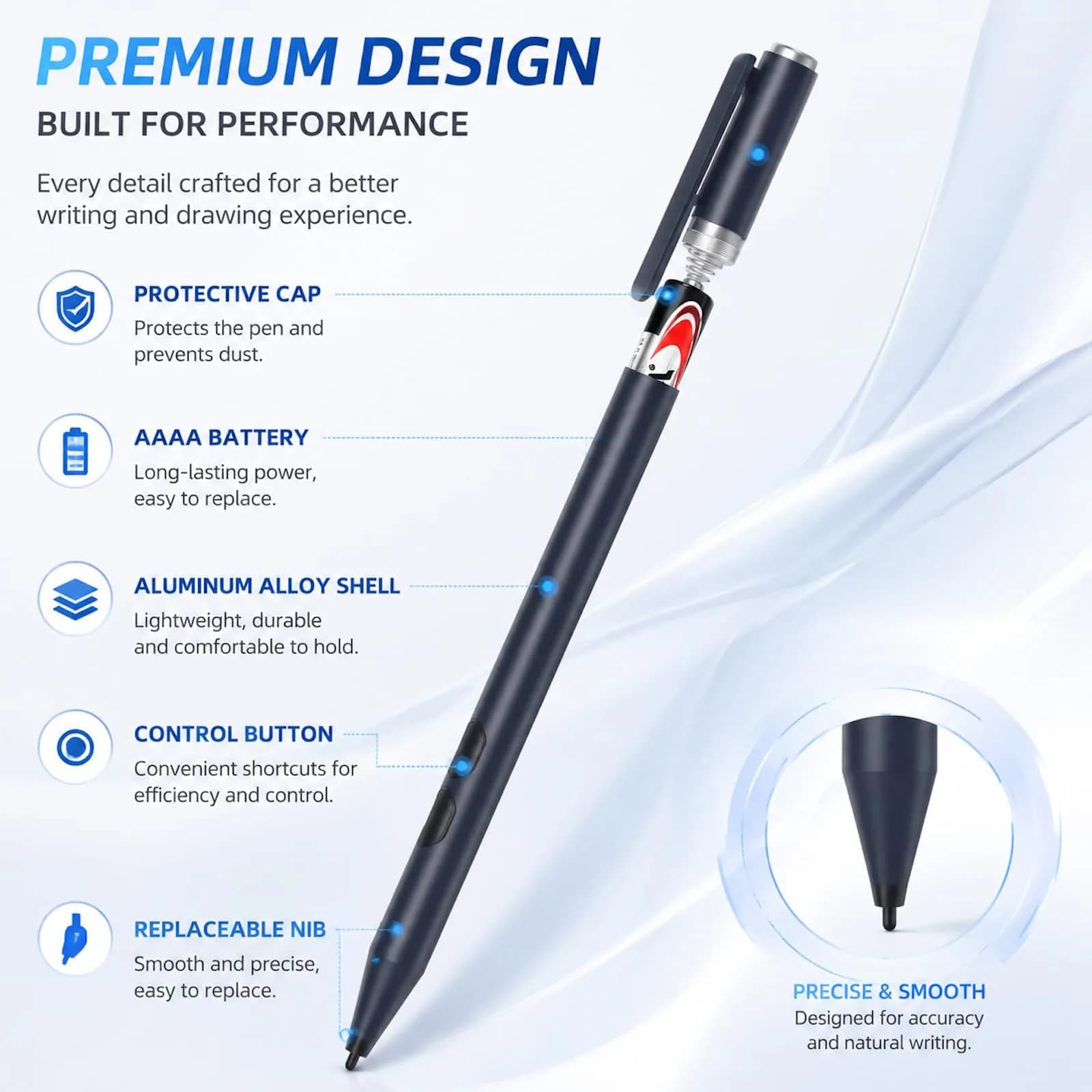 Hacey Active Stylus Pen for HP Laptops | 1024 Pressure Sensitivity + Palm Rejection - view 7