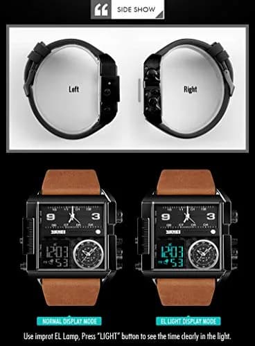 Gosasa Men's Square Large Face Digital Sports Watch | 50M Waterproof LED Quartz thumbnail 3