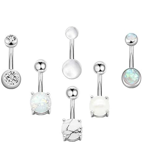 REVOLIA 14G Stainless Steel Belly Button Rings for Women Navel Rings CZ Body Piercing | Dainty, Durable & Safe (70-120c) thumbnail 1