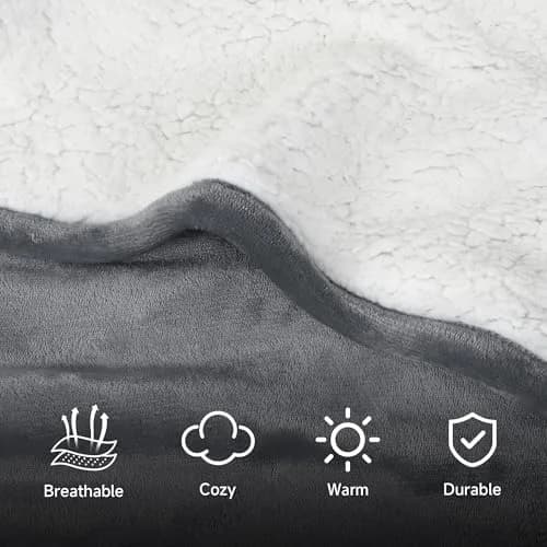 Catalonia Sherpa Wearable Poncho for Adults, Grey | Cozy, Soft, Unisex, No Sleeves thumbnail 6