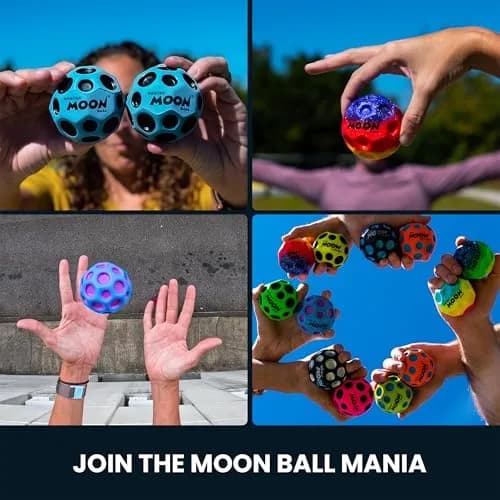 Waboba Original Moon Ball Blue 6.5cm (2.56in) | Hyper Bouncy with Pop Sound thumbnail 5