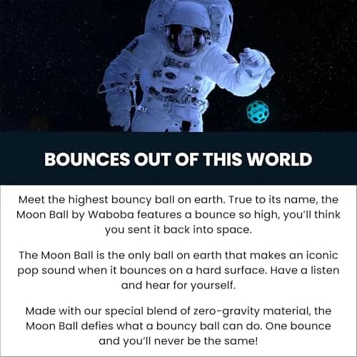 Waboba Original Moon Ball Blue 6.5cm (2.56in) | Hyper Bouncy with Pop Sound thumbnail 3
