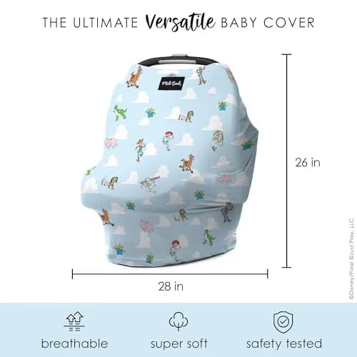 Milk Snob Original Disney Pixar Toy Story 5-in-1 Cover | Breathable Rayon-Blend for Car Seats, Nursing, Shopping Carts, High Chairs, Strollers thumbnail 7