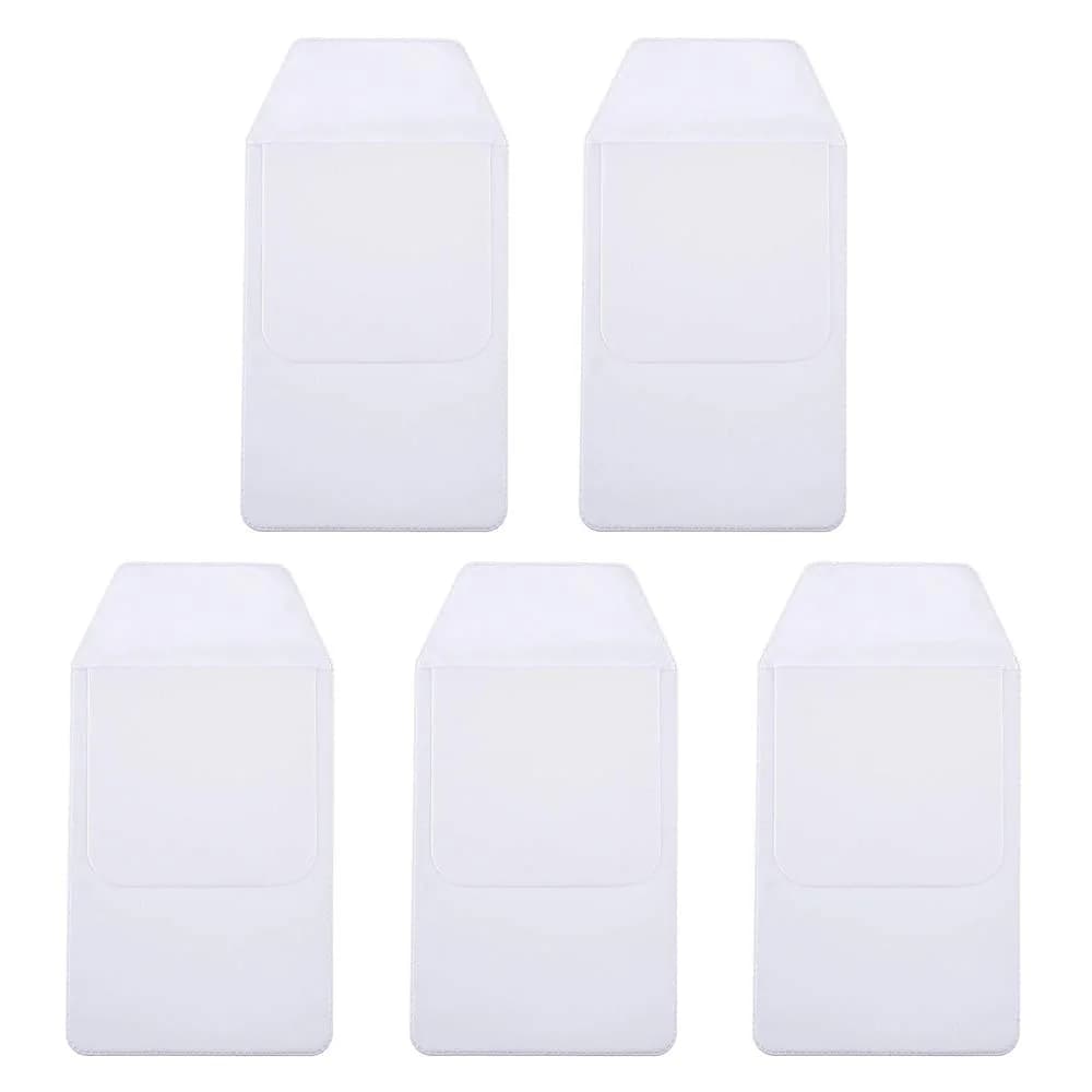 AKIRO White Pocket Protector 5pcs | PVC Garment Cover for Office & Hospital (15.6x8.5cm)