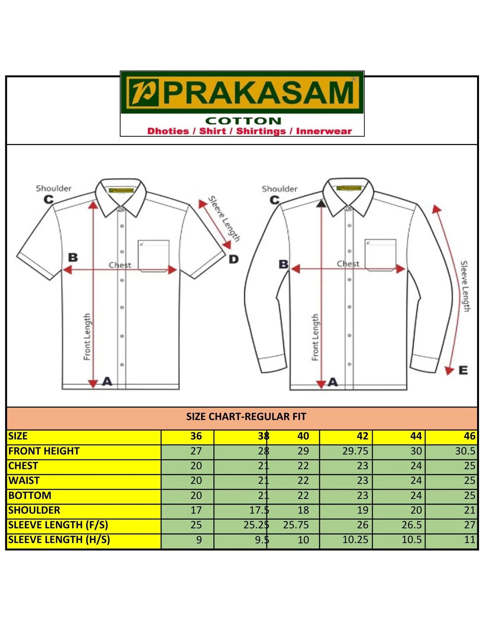PRAKASAM COTTON Men's White Long Sleeve Regular Fit Mono Cotton Shirt 38 (101.6 cm) | Solid Weave for Ceremony - view 5