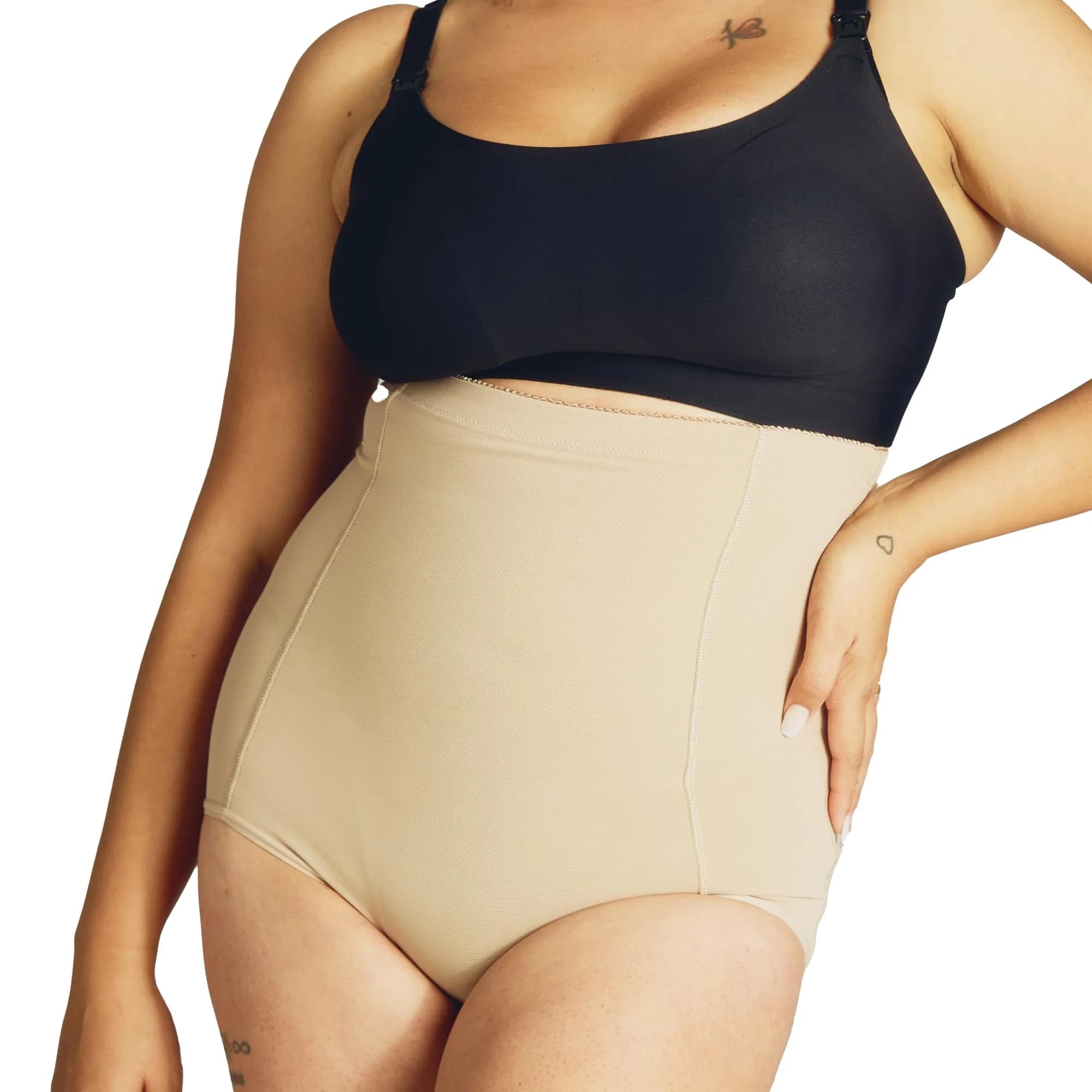 Belly Bandit Postpartum Sculpting Girdle | Support & Compress Belly, Waist & Hips, Pull-On Design, Small, Nude - main product image
