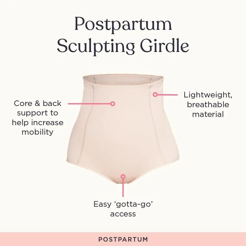 Belly Bandit Postpartum Sculpting Girdle | Support & Compress Belly, Waist & Hips, Pull-On Design, Small, Nude thumbnail 6
