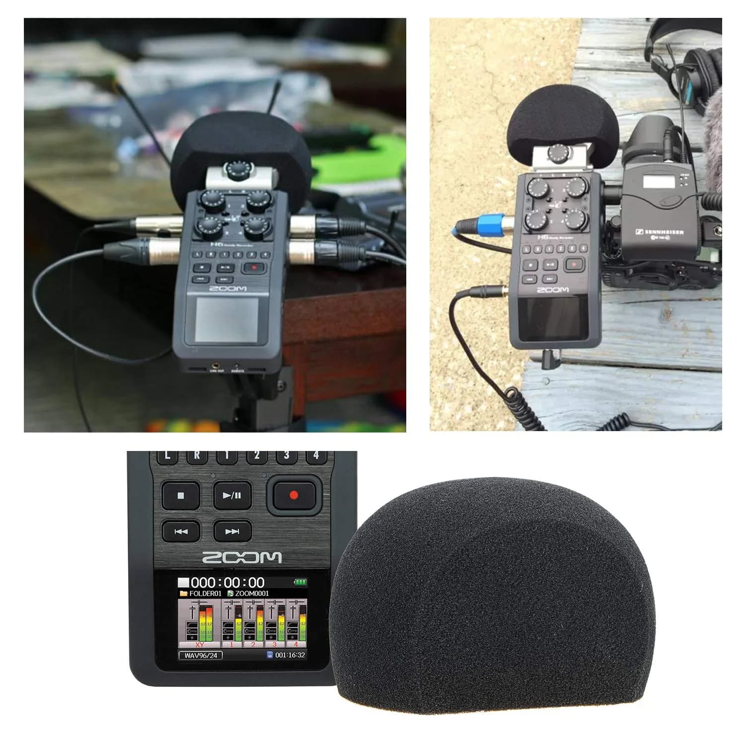 YOUSHARES H6 Microphone Wind Foam Cover for Zoom H6 Recorder | Furry Windscreen for Clear Audio - view 2