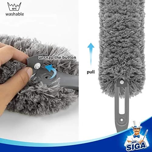 MR.SIGA Microfiber Duster Washable Dust Remover for Household Cleaning | Large Microfiber Head, Non-Slip Handle thumbnail 7