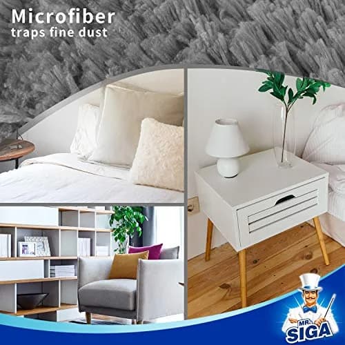 MR.SIGA Microfiber Duster Washable Dust Remover for Household Cleaning | Large Microfiber Head, Non-Slip Handle thumbnail 8