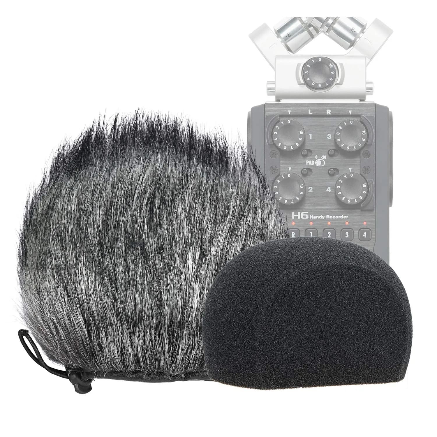 YOUSHARES H6 Windscreen Muff and Foam for Zoom H6 Recorder | 2-Pack - main product image